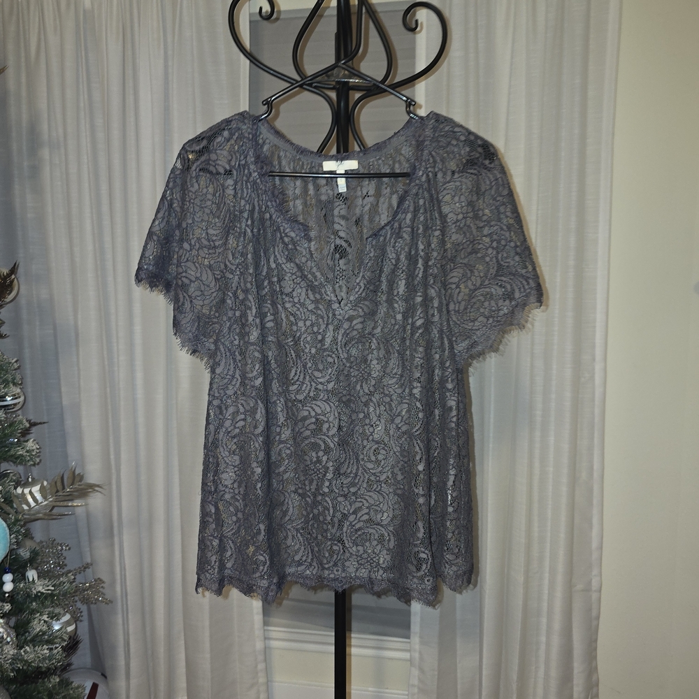 Joie Charcoal Lace Women's Blouse